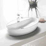 Νιπτήρας Πάγκου Πορσελάνης Cerastyle One 67x42cm Λευκό - Image 3