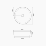 Νιπτήρας Πάγκου Πορσελάνης Cerastyle One Φ 46cm Ματ Λευκό - Image 6