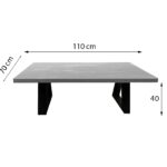 ΤΡΑΠΕΖΙ ΣΑΛΟΝΙΟΥ TRIVIO ΜΕ ΜΕΤΑΛΛΙΚΟ ΣΚΕΛΕΤΟ & ΕΠΙΦΑΝΕΙΑ ΑΠΟ ΜΕΛΑΜΙΝΗ ΣΕ ΑΠΟΧΡΩΣΗ ΦΥΣΙΚΟΥ ΞΥΛΟΥ - Image 4