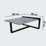 ΤΡΑΠΕΖΙ ΣΑΛΟΝΙΟΥ SKANDER ΜΕ ΜΕΤΑΛΛΙΚΟ ΣΚΕΛΕΤΟ & ΕΠΙΦΑΝΕΙΑ ΑΠΟ ΜΕΛΑΜΙΝΗ ΣΕ ΚΑΡΥΔΙ ΑΠΟΧΡΩΣΗ - Image 4