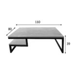 ΤΡΑΠΕΖΙ ΣΑΛΟΝΙΟΥ JANGO ΜΕ ΜΕΤΑΛΛΙΚΟ ΣΚΕΛΕΤΟ & ΕΠΙΦΑΝΕΙΑ ΑΠΟ ΜΕΛΑΜΙΝΗ ΜΕ ΥΦΗ ΤΣΙΜΕΝΤΟΥ ΣΕ ΛΕΥΚΟ - Image 4