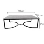 ΤΡΑΠΕΖΙ ΣΑΛΟΝΙΟΥ ATLAS ΜΕ ΜΕΤΑΛΛΙΚΟ ΣΚΕΛΕΤΟ & ΕΠΙΦΑΝΕΙΑ ΑΠΟ ΜΕΛΑΜΙΝΗ ΣΕ ΚΑΡΥΔΙ ΑΠΟΧΡΩΣΗ - Image 2