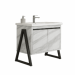 ΕΠΙΠΛΟ ΜΠΑΝΙΟΥ PRESTIGIA-PROGETTO 80 cm ΜΕ ΒΑΣΕΙΣ ΣΤΟ ΠΛΑΙ ΣΕ ΟΨΗ ΛΕΥΚΟΥ ΜΑΡΜΑΡΟΥ ΜΕ ΜΠΕΖ ΝΕΡΑ - Image 2