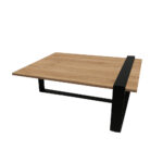 ΤΡΑΠΕΖΙ ΣΑΛΟΝΙΟΥ SKANDER ΜΕ ΜΕΤΑΛΛΙΚΟ ΣΚΕΛΕΤΟ & ΕΠΙΦΑΝΕΙΑ ΑΠΟ ΜΕΛΑΜΙΝΗ ΣΕ ΦΥΣΙΚΗ ΑΠΟΧΡΩΣΗ - Image 2