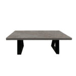 ΤΡΑΠΕΖΙ ΣΑΛΟΝΙΟΥ TRIVIO ΜΕ ΜΕΤΑΛΛΙΚΟ ΣΚΕΛΕΤΟ & ΕΠΙΦΑΝΕΙΑ ΑΠΟ ΜΕΛΑΜΙΝΗ ΤΥΠΟΥ ΤΣΙΜΕΝΤΟ ΣΚΟΥΡΟ - Image 2