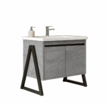 ΕΠΙΠΛΟ ΜΠΑΝΙΟΥ K540-PRESTIGIA 80 cm ΜΕ ΒΑΣΕΙΣ ΣΤΟ ΠΛΑΙ ΣΕ ΟΨΗ ΣΚΟΥΡΟ ΤΣΙΜΕΝΤΟ - Image 2