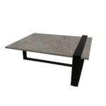 ΤΡΑΠΕΖΙ ΣΑΛΟΝΙΟΥ SKANDER ΜΕ ΜΕΤΑΛΛΙΚΟ ΣΚΕΛΕΤΟ & ΕΠΙΦΑΝΕΙΑ ΑΠΟ ΜΕΛΑΜΙΝΗ ΤΥΠΟΥ ΤΣΙΜΕΝΤΟ ΣΚΟΥΡΟ - Image 2