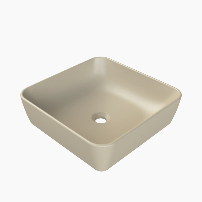 One basin 46x46 cappucino-700x700 Νιπτήρας Πάγκου Πορσελάνης Cerastyle One 46x46cm Ματ Cappuccino - Image 1
