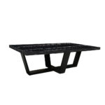 ΤΡΑΠΕΖΙ ΣΑΛΟΝΙΟΥ RIVA ΜΕ ΜΕΤΑΛΛΙΚΟ ΣΚΕΛΕΤΟ & ΕΠΙΦΑΝΕΙΑ ΑΠΟ ΜΕΛΑΜΙΝΗ ΣΕ ΜΑΥΡΟ ΜΑΡΜΑΡΟ - Image 2