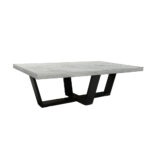 ΤΡΑΠΕΖΙ ΣΑΛΟΝΙΟΥ RIVA ΜΕ ΜΕΤΑΛΛΙΚΟ ΣΚΕΛΕΤΟ & ΕΠΙΦΑΝΕΙΑ ΑΠΟ ΜΕΛΑΜΙΝΗ ΣΕ ΛΕΥΚΟ ΜΑΡΜΑΡΟ - Image 2