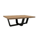 ΤΡΑΠΕΖΙ ΣΑΛΟΝΙΟΥ RIVA ΜΕ ΜΕΤΑΛΛΙΚΟ ΣΚΕΛΕΤΟ & ΕΠΙΦΑΝΕΙΑ ΑΠΟ ΜΕΛΑΜΙΝΗ ΣΕ ΑΠΟΧΡΩΣΗ ΦΥΣΙΚΟΥ ΞΥΛΟΥ - Image 2