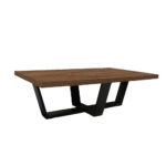 ΤΡΑΠΕΖΙ ΣΑΛΟΝΙΟΥ RIVA ΜΕ ΜΕΤΑΛΛΙΚΟ ΣΚΕΛΕΤΟ & ΕΠΙΦΑΝΕΙΑ ΑΠΟ ΜΕΛΑΜΙΝΗ ΣΕ ΚΑΡΥΔΙ ΑΠΟΧΡΩΣΗ - Image 2