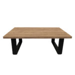 ΤΡΑΠΕΖΙ ΣΑΛΟΝΙΟΥ VERTO ΜΕ ΜΕΤΑΛΛΙΚΟ ΣΚΕΛΕΤΟ & ΕΠΙΦΑΝΕΙΑ ΑΠΟ ΜΕΛΑΜΙΝΗ ΣΕ ΑΠΟΧΡΩΣΗ ΦΥΣΙΚΟΥ ΞΥΛΟΥ - Image 2