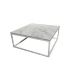 ΤΡΑΠΕΖΙ ΣΑΛΟΝΙΟΥ SIMPLY ΜΕ ΜΕΤΑΛΛΙΚΟ ΣΚΕΛΕΤΟ & ΕΠΙΦΑΝΕΙΑ ΑΠΟ ΜΕΛΑΜΙΝΗ ΣΕ ΟΨΗ ΛΕΥΚΟΥ ΜΑΡΜΑΡΟΥ - Image 2