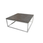 ΤΡΑΠΕΖΙ ΣΑΛΟΝΙΟΥ SIMPLY ΜΕ ΜΕΤΑΛΛΙΚΟ ΣΚΕΛΕΤΟ & ΕΠΙΦΑΝΕΙΑ ΑΠΟ ΜΕΛΑΜΙΝΗ ΤΥΠΟΥ ΤΣΙΜΕΝΤΟ ΣΚΟΥΡΟ - Image 2