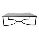 ΤΡΑΠΕΖΙ ΣΑΛΟΝΙΟΥ ATLAS ΜΕ ΜΕΤΑΛΛΙΚΟ ΣΚΕΛΕΤΟ & ΕΠΙΦΑΝΕΙΑ ΑΠΟ ΜΕΛΑΜΙΝΗ ΜΕ ΥΦΗ ΤΣΙΜΕΝΤΟΥ ΣΕ ΛΕΥΚΟ - Image 2