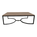 ΤΡΑΠΕΖΙ ΣΑΛΟΝΙΟΥ ATLAS ΜΕ ΜΕΤΑΛΛΙΚΟ ΣΚΕΛΕΤΟ & ΕΠΙΦΑΝΕΙΑ ΑΠΟ ΜΕΛΑΜΙΝΗ ΣΕ ΑΠΟΧΡΩΣΗ ΑΝΟΙΧΤΟΥ ΞΥΛΟΥ - Image 3