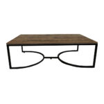 ΤΡΑΠΕΖΙ ΣΑΛΟΝΙΟΥ ATLAS ΜΕ ΜΕΤΑΛΛΙΚΟ ΣΚΕΛΕΤΟ & ΕΠΙΦΑΝΕΙΑ ΑΠΟ ΜΕΛΑΜΙΝΗ ΣΕ ΣΚΟΥΡΑ ΚΑΦΕ ΑΠΟΧΡΩΣΗ - Image 2