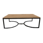 ΤΡΑΠΕΖΙ ΣΑΛΟΝΙΟΥ ATLAS ΜΕ ΜΕΤΑΛΛΙΚΟ ΣΚΕΛΕΤΟ & ΕΠΙΦΑΝΕΙΑ ΑΠΟ ΜΕΛΑΜΙΝΗ ΣΕ ΑΠΟΧΡΩΣΗ ΦΥΣΙΚΟΥ ΞΥΛΟΥ - Image 2