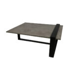 ΤΡΑΠΕΖΙ ΣΑΛΟΝΙΟΥ SKANDER ΜΕ ΜΕΤΑΛΛΙΚΟ ΣΚΕΛΕΤΟ & ΕΠΙΦΑΝΕΙΑ ΑΠΟ ΜΕΛΑΜΙΝΗ ΤΥΠΟΥ ΤΣΙΜΕΝΤΟ ΑΝΟΙΧΤΟ - Image 2