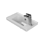 Νιπτήρας Επίπλου Πορσελάνης Cerastyle Frame 50x28cm Δεξί Λευκό