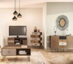 Μπουφές-συρταριέρα Boho με συρτάρια καρυδί μεταλλικά πόδια - Image 5