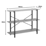 Επιδαπέδια ραφιέρα-βιβλιοθήκη Nebranzo σε oak απόχρωση με μαύρο μέταλλο - Image 5