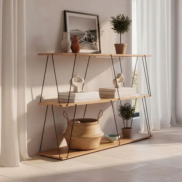 Ραφιέρα-βιβλιοθήκη Tars οακ-μαύρο