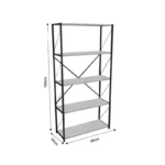 Βιβλιοθήκη Tikilmo oak μελαμίνης-μαύρο μέταλλο - Image 4