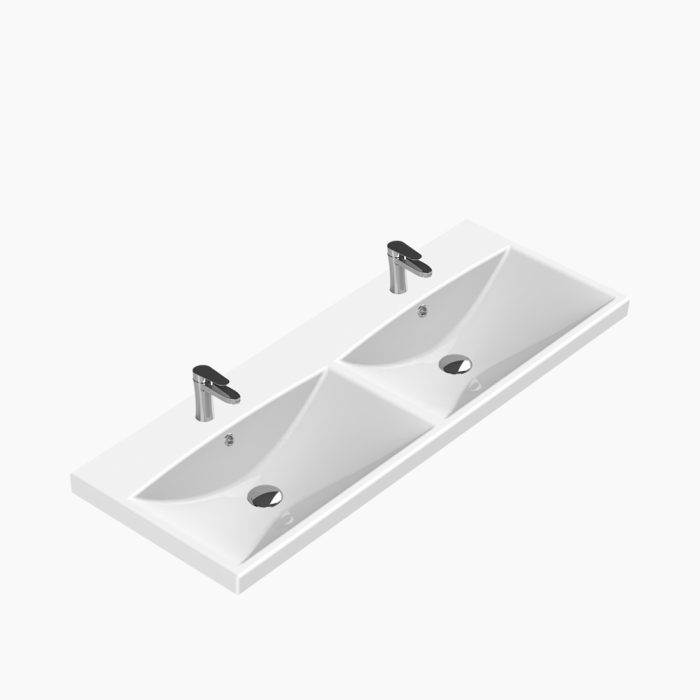 Elite Basin 120-700x700 Νιπτήρας Επίπλου Πορσελάνης Cerastyle Elite Διπλός 120x45cm Λευκό - Image 1