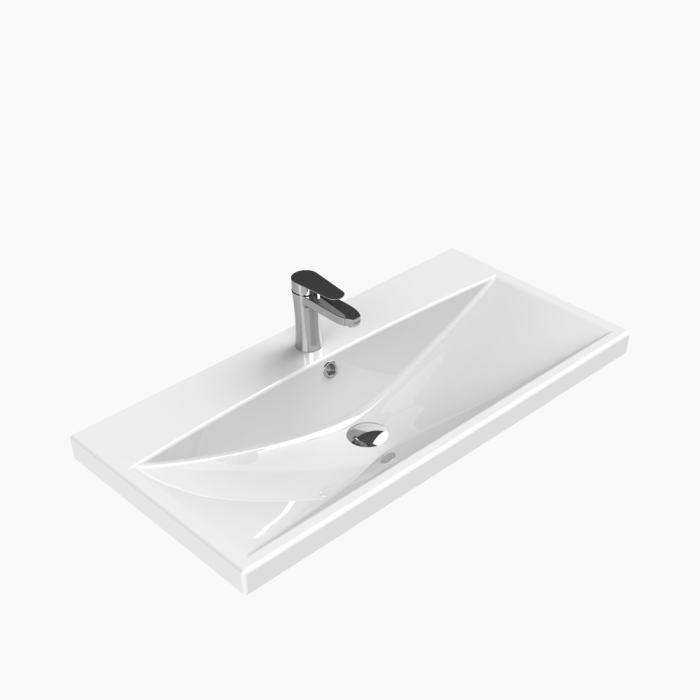 Elite Basin 90-700x700 Νιπτήρας Επίπλου Πορσελάνης Cerastyle Elite 90x45cm Λευκό - Image 1