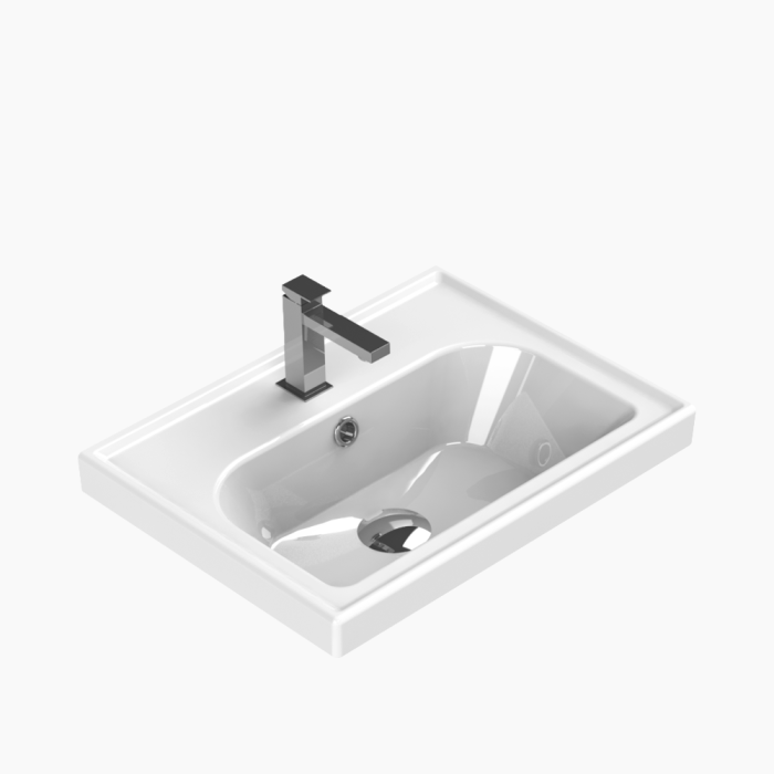 Frame Basin 50-700x700 Νιπτήρας Επίπλου Πορσελάνης Cerastyle Frame 50x38cm Λευκό - Image 1
