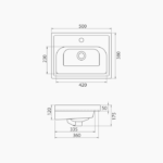 Νιπτήρας Επίπλου Πορσελάνης Cerastyle Frame 50x38cm Λευκό - Image 3