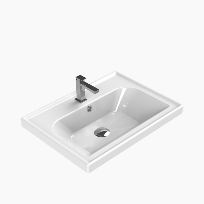 Frame Basin 60-700x700 Νιπτήρας Επίπλου Πορσελάνης Cerastyle Frame 60x45cm Λευκό - Image 1