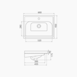 Νιπτήρας Επίπλου Πορσελάνης Cerastyle Frame 60x45cm Λευκό - Image 4