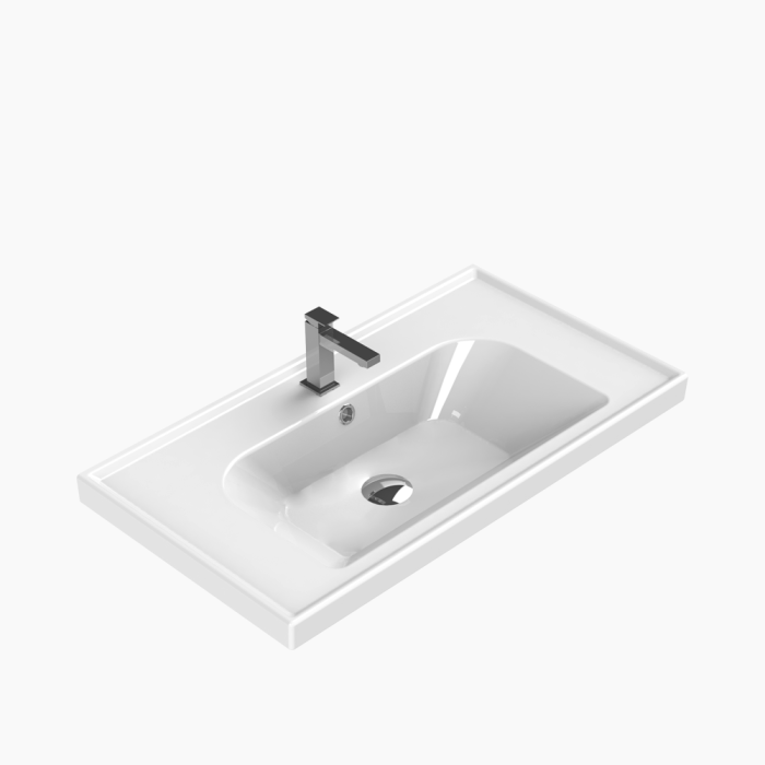 Frame Basin 80-700x700 Νιπτήρας Επίπλου Πορσελάνης Cerastyle Frame 80x45cm Λευκό - Image 1