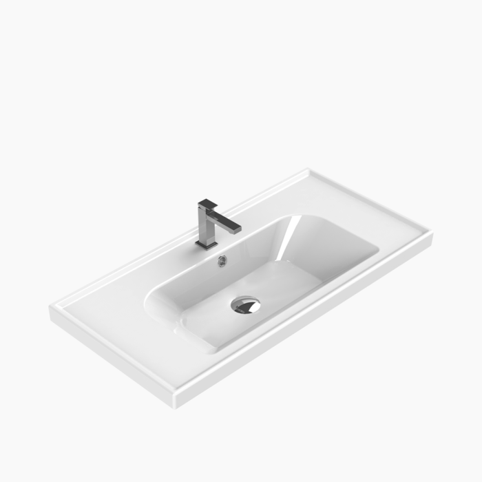 Frame Basin 90-700x700 Νιπτήρας Επίπλου Πορσελάνης Cerastyle Frame 90x45cm Λευκό - Image 1