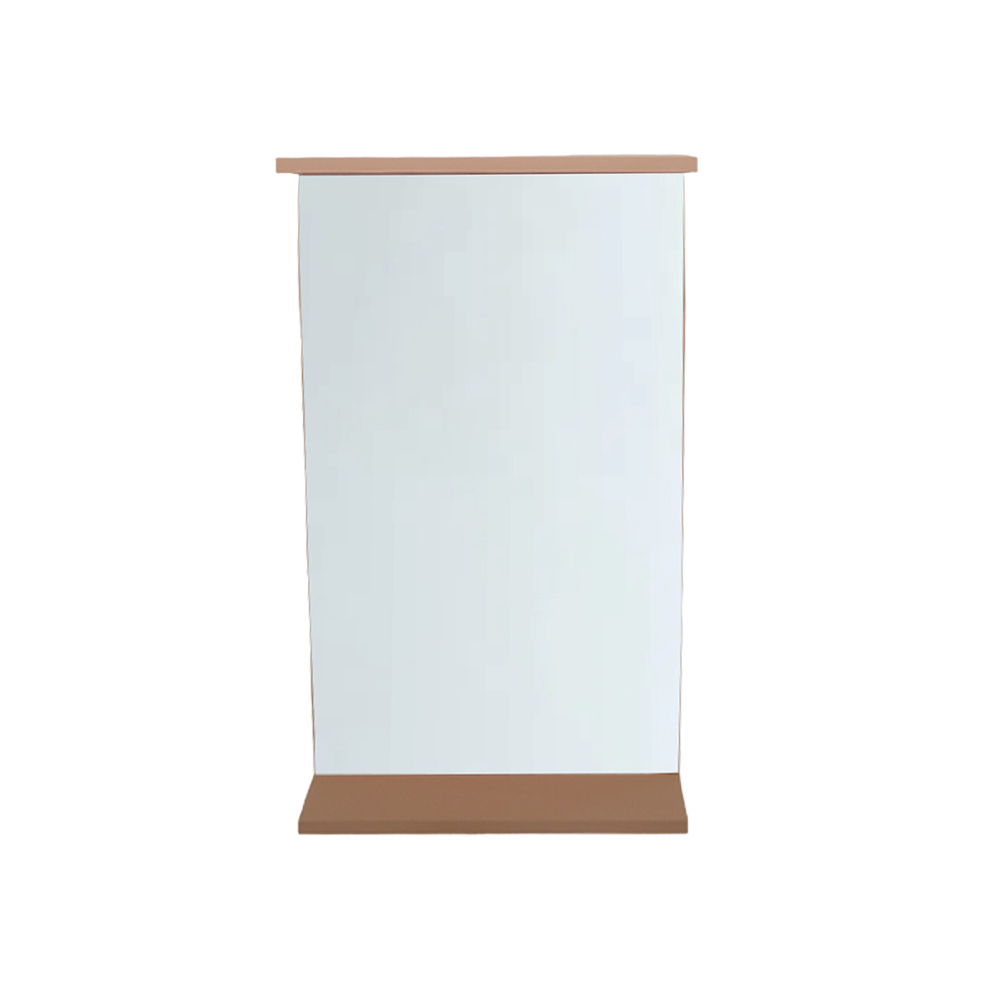 Kathreptis Roz Ορθογώνιος Καθρέφτης Μπάνιου Με Ξύλινη Κορνίζα Σε Ρόζ Απόχρωση - Image 1