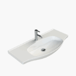 Νιπτήρας Επίπλου Πορσελάνης Cerastyle Lila 100x46,5cm Λευκό