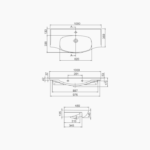 Νιπτήρας Επίπλου Πορσελάνης Cerastyle Lila 100x46,5cm Λευκό - Image 3