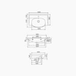 Νιπτήρας Επίπλου Πορσελάνης Cerastyle Lila 65x46cm Λευκό - Image 3