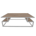 ΤΡΑΠΕΖΙ ΣΑΛΟΝΙΟΥ MAIA ΜΕ ΞΥΛΙΝΗ ΕΠΙΦΑΝΕΙΑ ΚΑΙ ΛΕΥΚΟ ΜΕΤΑΛΛΙΚΟ ΣΚΕΛΕΤΟ - Image 2