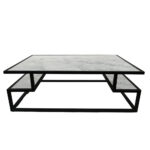 ΤΡΑΠΕΖΙ ΣΑΛΟΝΙΟΥ MAIA ΜΕ ΕΠΙΦΑΝΕΙΑ ΣΕ ΟΨΗ ΛΕΥΚΟΥ ΜΑΡΜΑΡΟΥ ΚΑΙ ΜΕΤΑΛΛΙΚΟ ΣΚΕΛΕΤΟ - Image 2