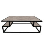 ΤΡΑΠΕΖΙ ΣΑΛΟΝΙΟΥ MAIA ΜΕ ΕΠΙΦΑΝΕΙΑ ΣΕ ΟΨΗ ΑΝΟΙΧΤΟ ΤΣΙΜΕΝΤΟ ΚΑΙ ΜΑΥΡΟ ΜΕΤΑΛΛΙΚΟ ΣΚΕΛΕΤΟ - Image 2