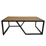 ΤΡΑΠΕΖΙ ΣΑΛΟΝΙΟΥ MULTI ΜΕ ΕΠΙΦΑΝΕΙΑ ΑΠΟ ΜΕΛΑΜΙΝΗ ΣΕ ΦΥΣΙΚΗ ΑΠΟΧΡΩΣΗ ΚΑΙ ΜΑΥΡΟ ΜΕΤΑΛΛΙΚΟ ΣΚΕΛΕΤΟ - Image 2