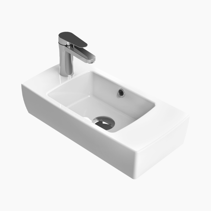 Mini Basin 25-700x700 Νιπτήρας Επίπλου Πορσελάνης Cerastyle Mini 50x25cm Αριστερό Λευκό - Image 1