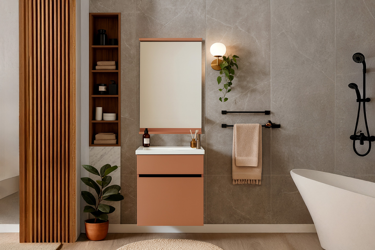 ROZ Set DECOR ΕΠΙΠΛΟ ΜΠΑΝΙΟΥ MAGENTA-512 ΣΕ ΑΠΟΧΡΩΣΗ ΡΟΖ - Image 1