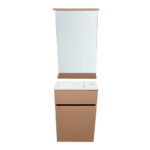 Ορθογώνιος Καθρέφτης Μπάνιου Με Ξύλινη Κορνίζα Σε Ρόζ Απόχρωση - Image 2