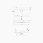 Νιπτήρας Επίπλου Πορσελάνης Cerastyle Sharp 100x48cm Λευκό - Image 2