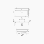 Νιπτήρας Επίπλου Πορσελάνης Cerastyle Sharp 80x48cm Λευκό - Image 2